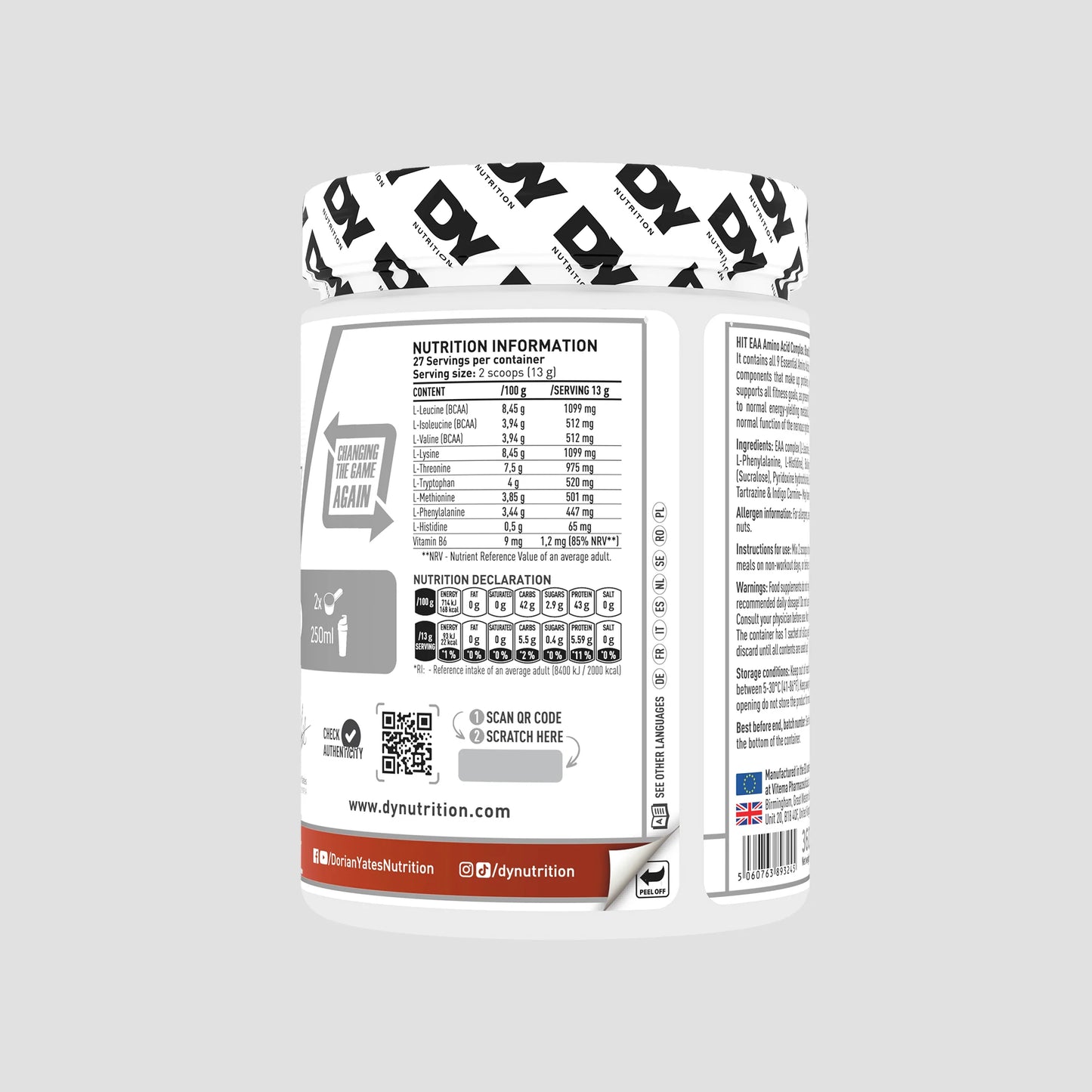 HIT Eaa Amino Acid Complex 360g - Dy Nutrition