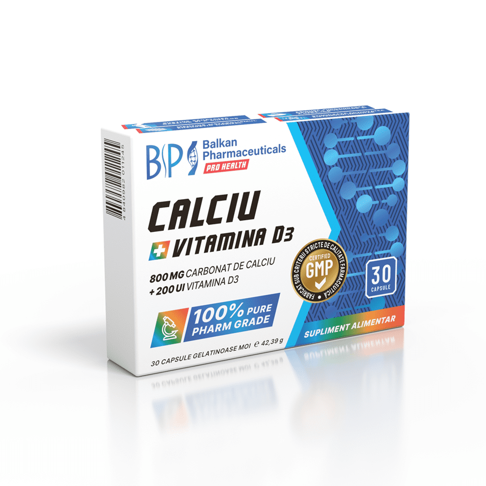Calciu + D3 30 caps - Balkan Pharmaceuticals