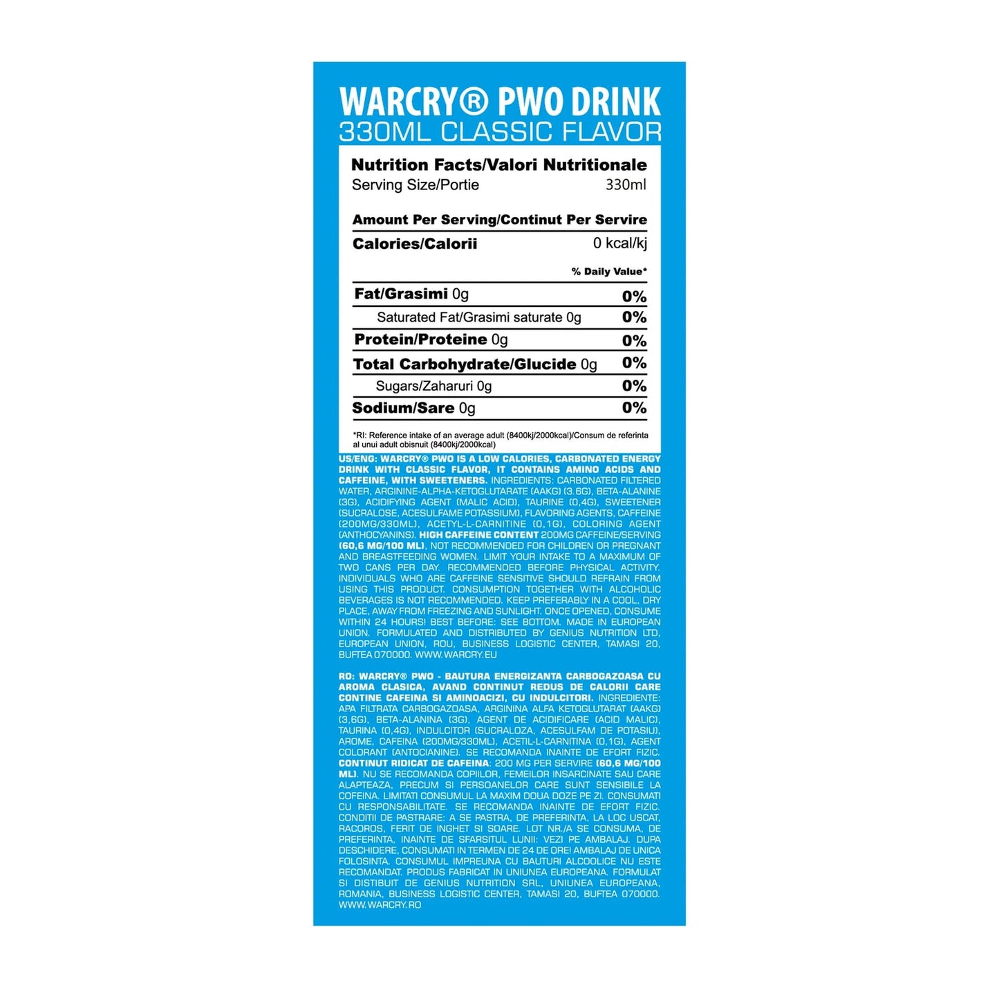 Warcry preworkout 330 ml