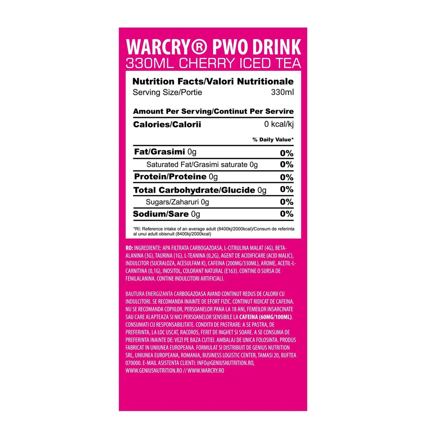 Warcry preworkout 330 ml