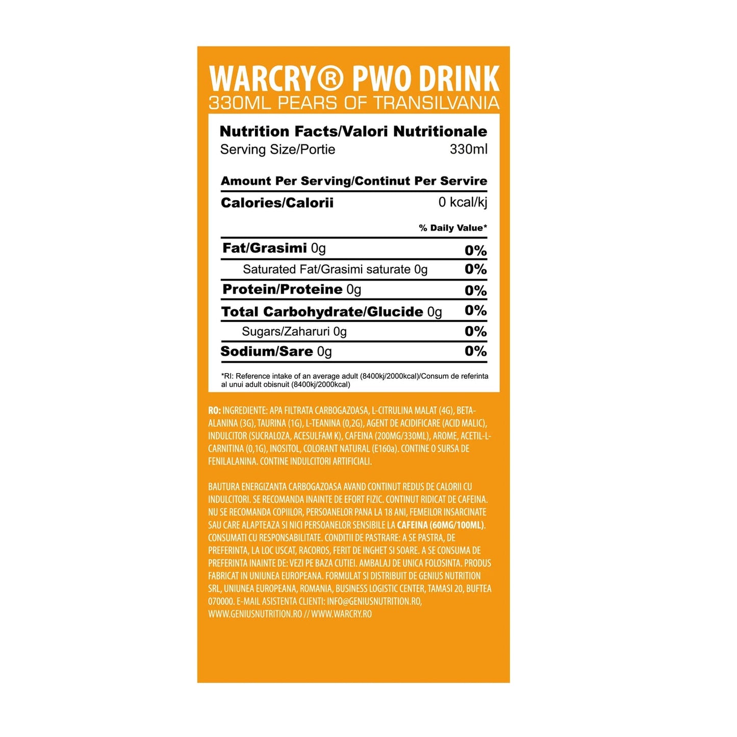 Warcry preworkout 330 ml