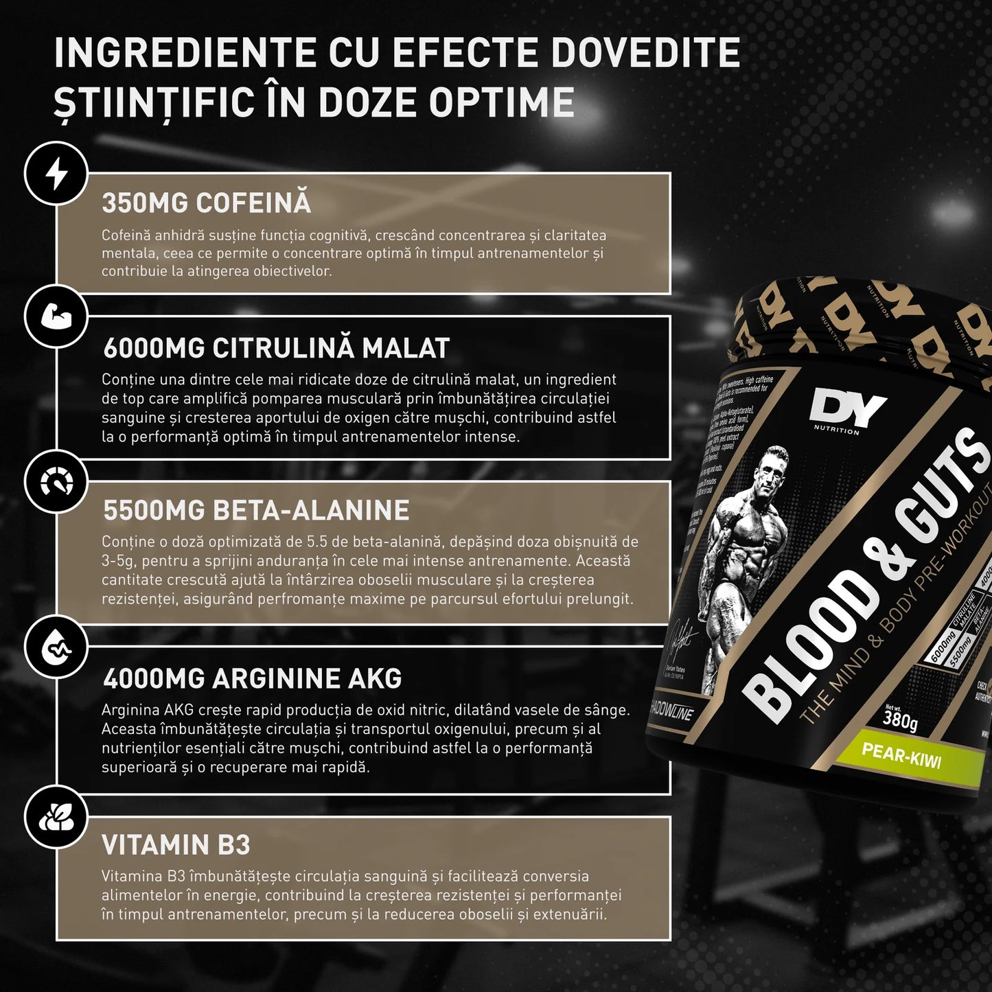 Blood & Guts - Preworkout DY Nutrition 20/40 serviri, 380g