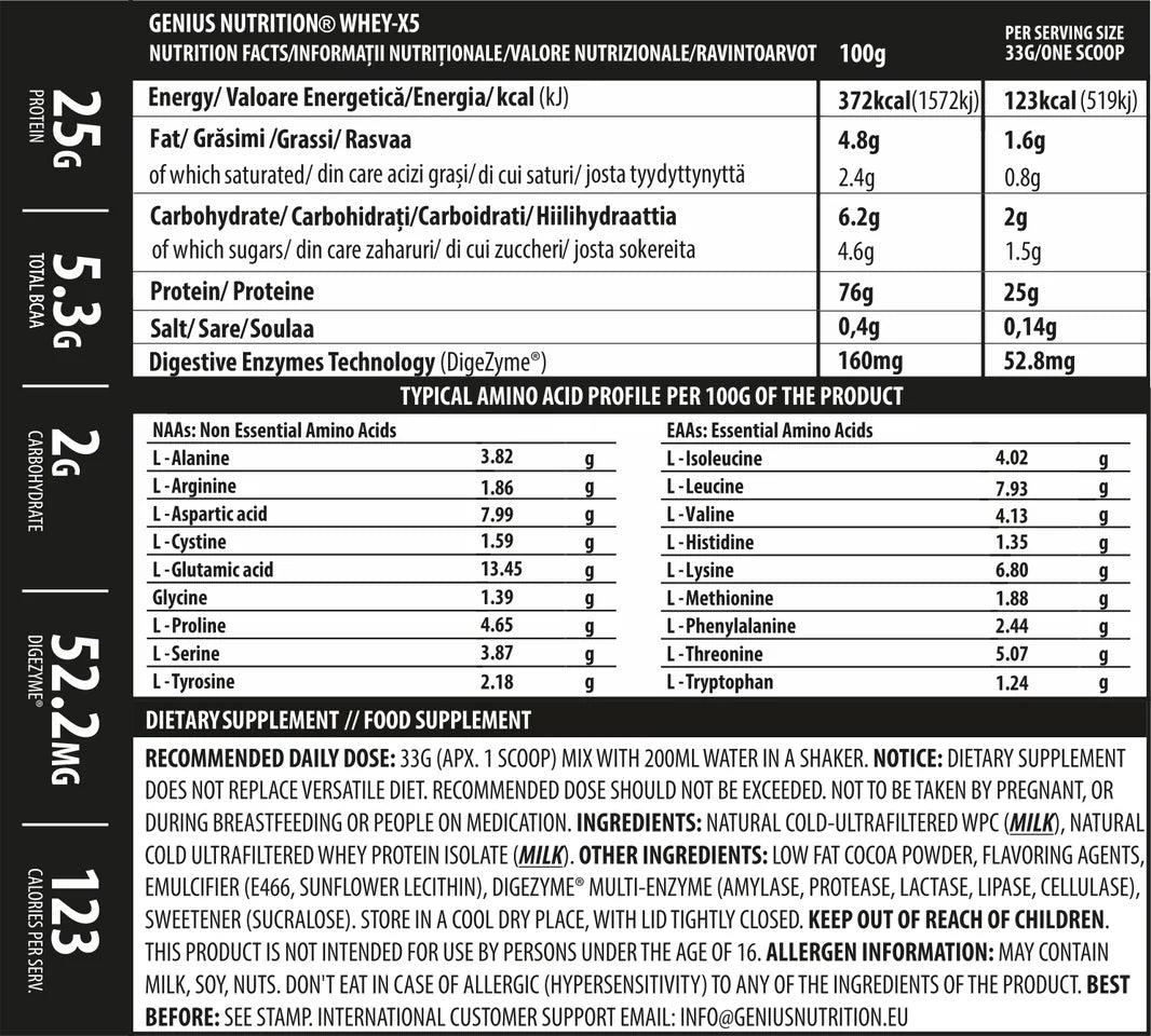Whey-x5 33g bueno chocolate- 1 portie