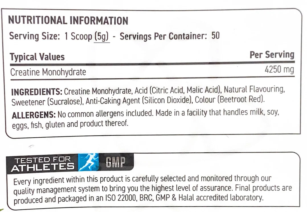 CREATINA MONOHIDRATA APPLIED NUTRITION 250G
