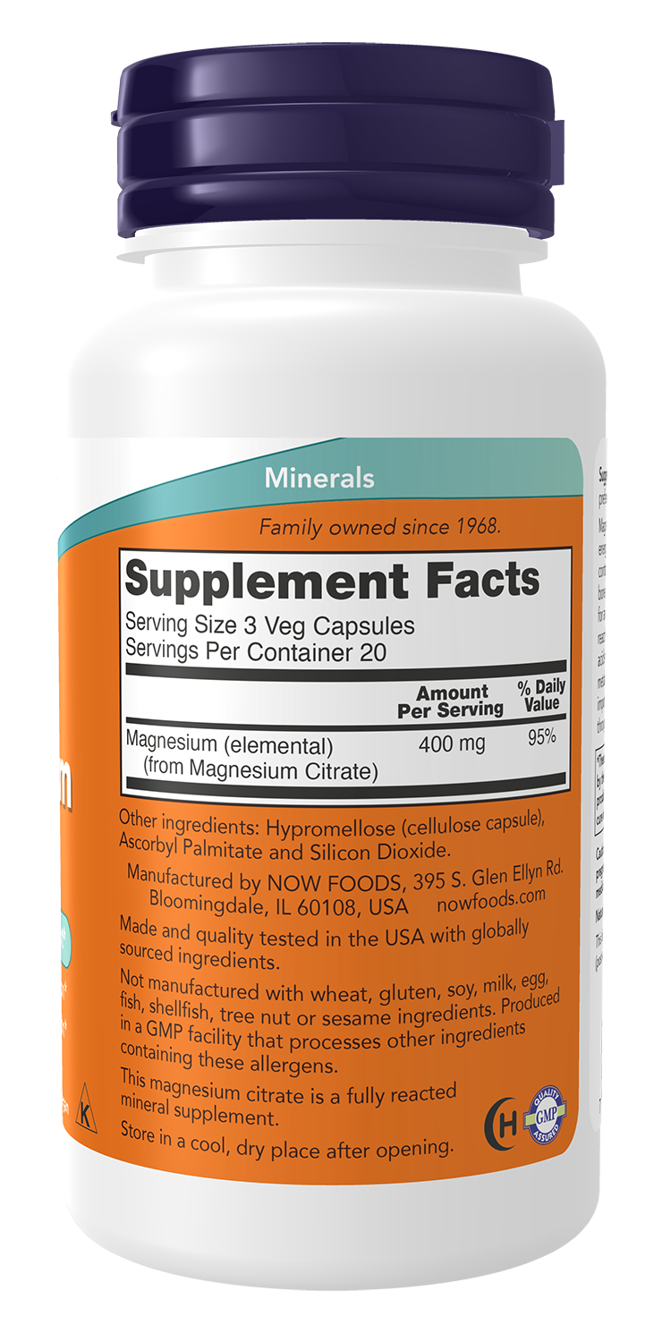 Citrat de magneziu 120 caps veg Now Foods