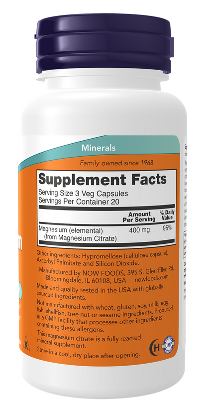 Citrat de magneziu 120 caps veg Now Foods