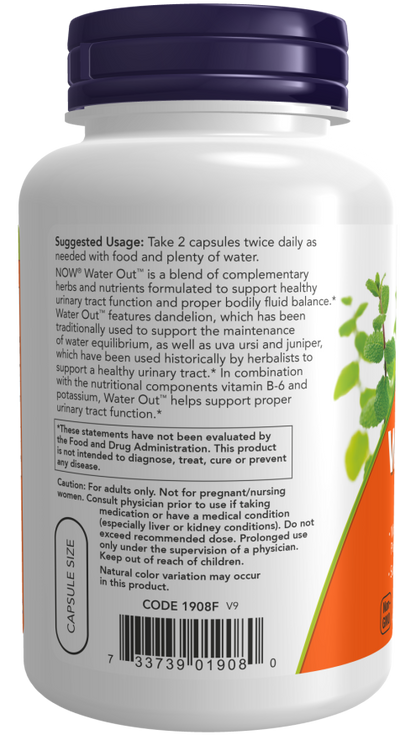 Water Out 100 capsule vegane Now foods