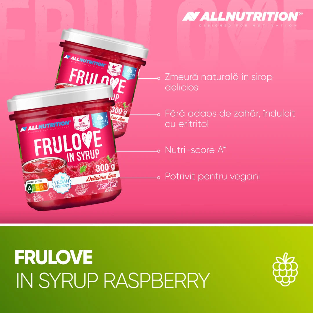 Zmeura in sirop FRULOVE - 300g - ALLNUTRITION