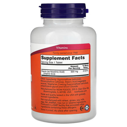 Niacina - Vitamina B3 - 500 mg 150 tablete Now Foods