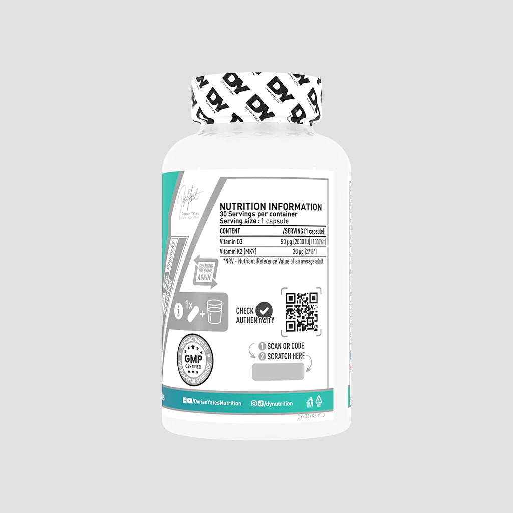 Vitamina D3 + K2 - 30 capsule - DY Nutrition