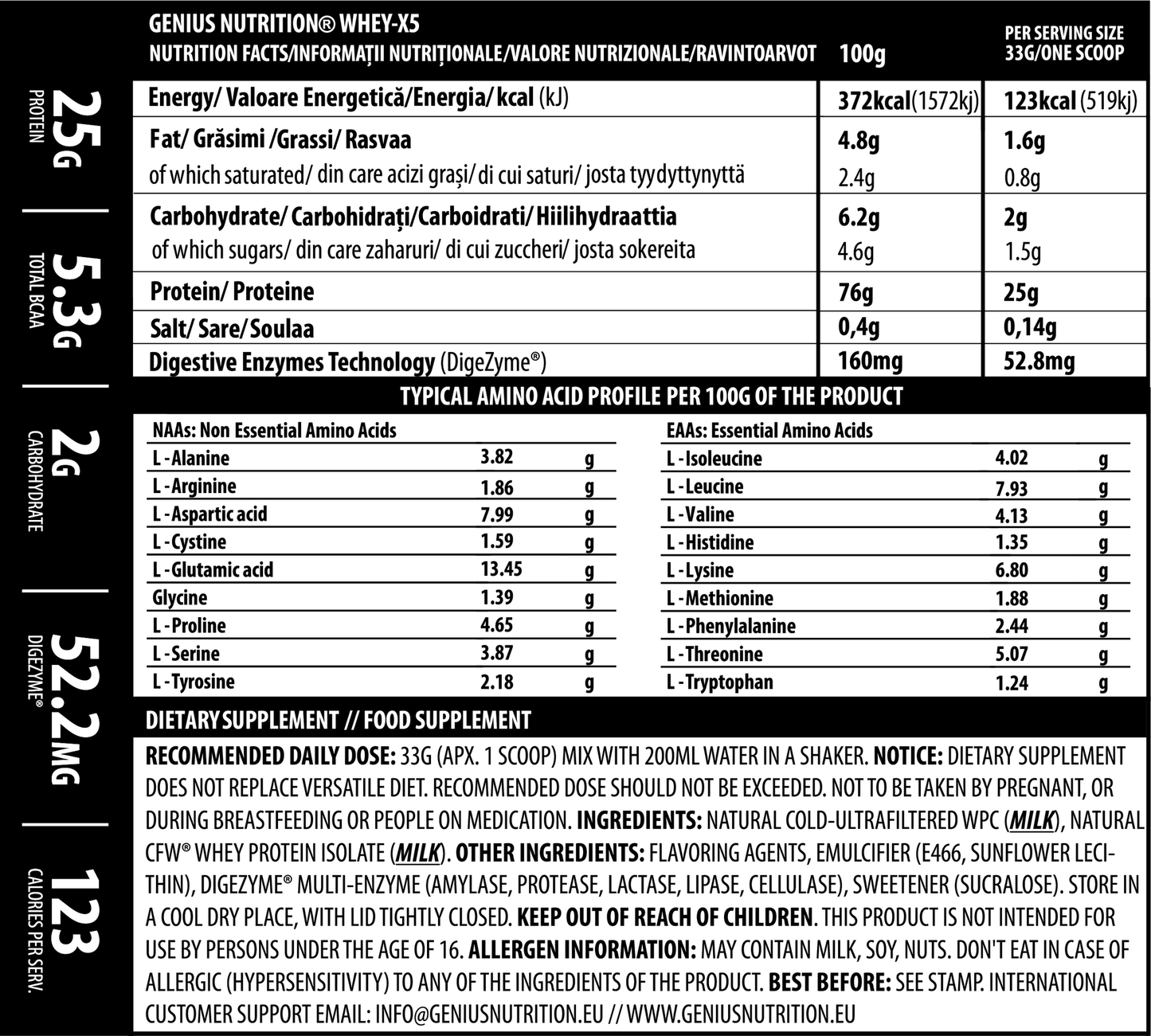 Whey X5 900g - Genius Nutrition