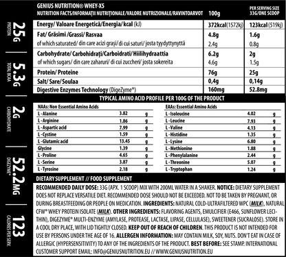 Whey X5 900g - Genius Nutrition