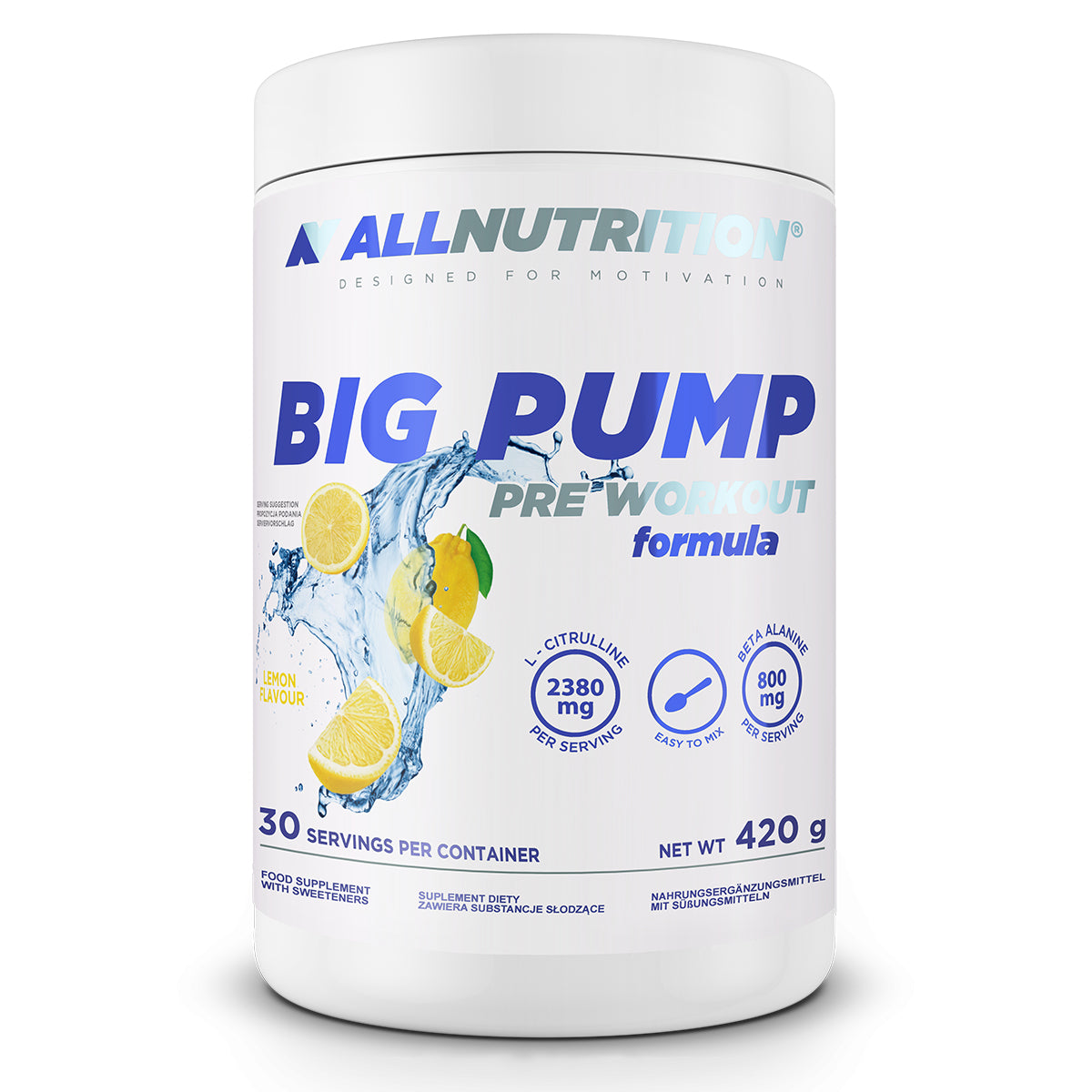 Pre-Antrenament fara cofeina BIG PUMP - 420g - ALLNUTRITION