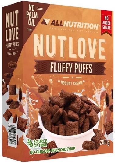 Pernute de cereale cu cacao si umplutura de nuga Nutlove AllNutrition - 200 g