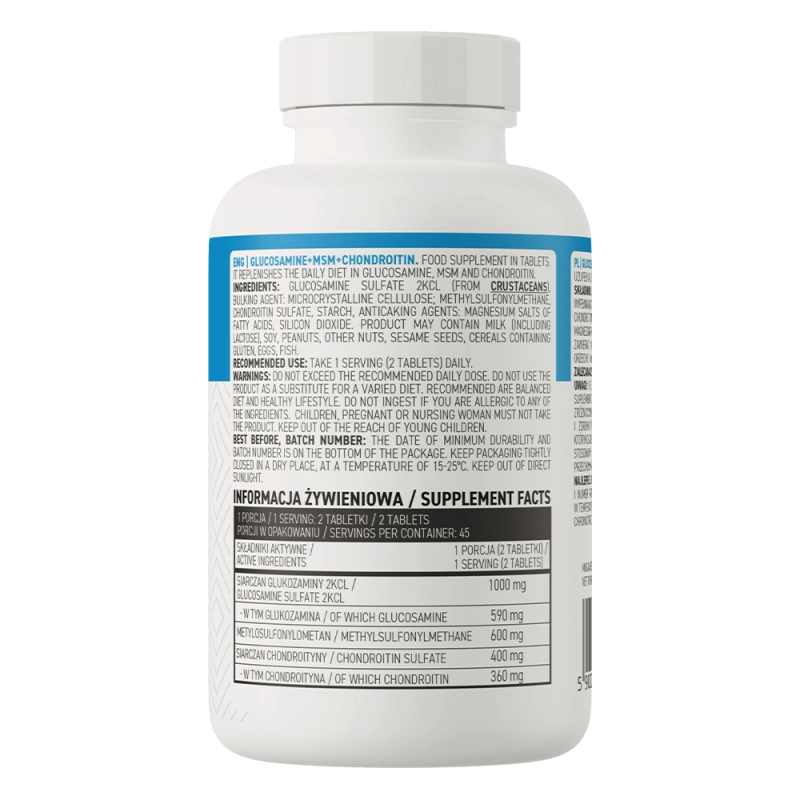 Glucozamina + Condroitina + MSM + Vitamina C - 90 Tab. - OstroVit