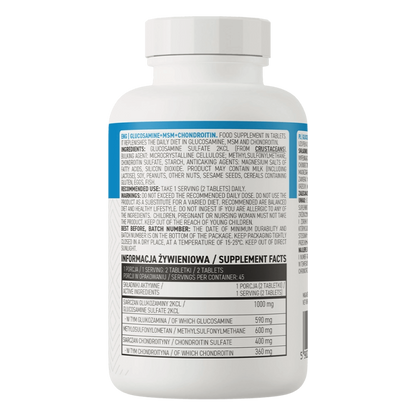 Glucozamina + Condroitina + MSM + Vitamina C - 90 Tab. - OstroVit
